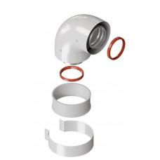 Отвод стартовый 90гр Kiturami d 60/100 коаксиальный