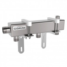 Коллектор распределительный Gidruss DMSS-25-20x3 на 3 контура G 3/4', магистральное подключение G 1', нерж сталь