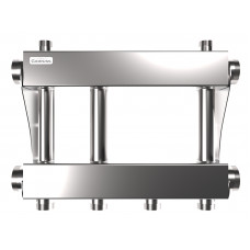 Коллектор модульный Gidruss MKSS-250-2x32 на 2 контура G 1 1/4', 2 магистрали G 2', до 250 кВт, нерж. сталь