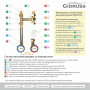 Группа насосная Gidruss NGSS-25CTS G 1' термостатический см еситель KVs 2.5, 35-60 град., краны с термометрами