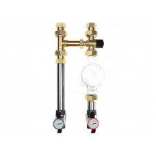 Группа насосная Gidruss NGSS-25CTS 1' термостатический смеситель KVs 2.5, 35-60 град., краны с термометрами