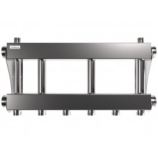 Коллектор модульный Gidruss MKSS-250-3x32 на 3 контура G 1 1/4', 2 магистрали G 2', до 250 кВт, нерж. сталь