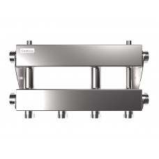 Коллектор модульный Gidruss MKSS-150-2x32 на 2 контура G 1', 2 магистрали G 1 1/2', до 150 кВт, нерж. сталь