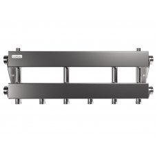 Коллектор модульный Gidruss MKSS-150-3x25 на 3 контура G 1', 2 магистрали G 1 1/2', до 150 кВт, нерж. сталь
