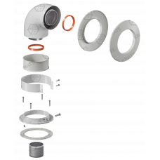 Отвод 90 гр KRATS D60/100 мм коаксиальный, универсальный