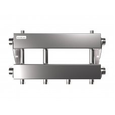 Коллектор модульный Gidruss MKSS-150-2x25 на 2 контура G 1', 2 магистрали G 1 1/2', до 150 кВт, нерж. сталь