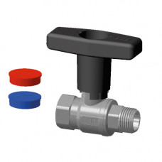 Кран шаровой FAR 1/2", ВР-НР, черн. высокая ручка, хром