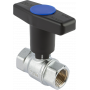 Кран шаровой FAR 3/4", ВР, черн. высокая ручка, хром
