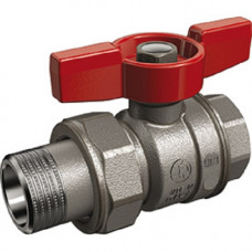 Кран шаровой Giacomini 3/4", ВР-"американка", красн. бабочка, хром