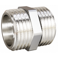 Ниппель прямой LD Pride DN50 (2") НР/НР латунь никель