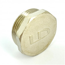 Пробка (в трубу) LD Pride DN40 (1 1/2") НР латунь никель