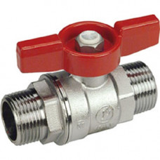 Кран шаровой Giacomini 3/4", НР, красн. бабочка, хром