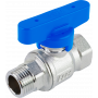 Кран шаровой FAR 1/2", ВР-НР, син. бабочка, хром