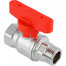 Кран шаровой FAR 1/2", ВР-НР, красн. бабочка, хром
