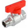 Кран шаровой FAR 1/2", ВР-НР, красн. бабочка, хром
