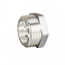 Футорка DN20х15 (3/4"НР х 1/2" ВР) латунь никель