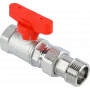 Кран шаровой FAR 1/2", ВР-"американка", красн. бабочка, хром