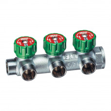 Коллектор регулирующий 3/4", 3 отвода М24х19 FAR