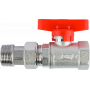 Кран шаровой FAR 3/4", ВР-"американка", красн. бабочка, хром