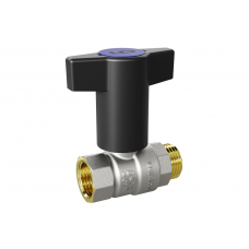 Кран шаровой LD Pride 1/2", ВР-НР, черн. высокая ручка, никель