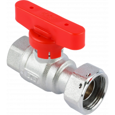 Кран шаровой FAR 1/2"-3/4", ВР-накидная гайка EPDM, красн. бабочка, хром