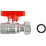 Кран шаровой FAR 1/2"-3/4", ВР-накидная гайка EPDM, красн. бабочка, хром