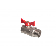 Кран шаровой Kromwell 1 1/4", ВР-"американка", красн. бабочка, никель