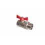 Кран шаровой Kromwell 1 1/4", ВР-"американка", красн. бабочка, никель
