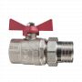 Кран шаровой Kromwell 1 1/4", ВР-"американка", красн. бабочка, никель