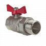Кран шаровой Kromwell 1 1/4", ВР-"американка", красн. бабочка, никель