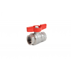Кран шаровой Giacomini 3/4", ВР, красн. бабочка, хром
