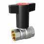 Кран шаровой LD Pride 1/2", ВР, черн. высокая ручка, никель