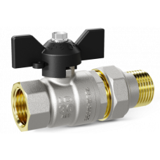 Кран шаровой LD Pride 1 1/4", ВР-"американка", черн. бабочка, никель