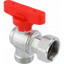 Кран шаровой FAR 3/4"EU(TP)-3/4", НР-накидная гайка EPDM, угловой, красн. бабочка, хром