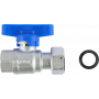 Кран шаровой FAR 3/4", ВР-накидная гайка EPDM, син. бабочка, хром
