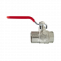 Кран шаровой Kromwell 1/2", ВР, красн. рычаг, никель