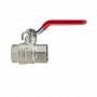 Кран шаровой Kromwell 1/2", ВР, красн. рычаг, никель