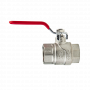 Кран шаровой Kromwell 3/4", ВР, красн. рычаг, никель