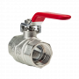 Кран шаровой Kromwell 3/4", ВР, красн. рычаг, никель
