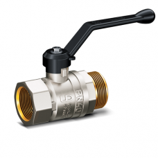 Кран шаровой LD Pride 3/4", ВР-НР, черн. рычаг, никель