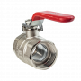 Кран шаровой Kromwell 1 1/4", ВР, красн. рычаг, никель