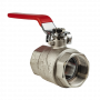 Кран шаровой Kromwell 1 1/2", ВР, красн. рычаг, никель