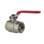 Кран шаровой Kromwell 1 1/2", ВР, красн. рычаг, никель