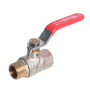 Кран шаровой Kromwell 1 1/4", ВР-НР, красн. рычаг, никель