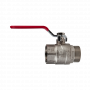 Кран шаровой Kromwell 1 1/4", ВР-НР, красн. рычаг, никель