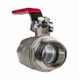 Кран шаровой Kromwell 1 1/4", ВР-НР, красн. рычаг, никель