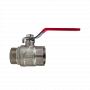 Кран шаровой Kromwell 1 1/4", ВР-НР, красн. рычаг, никель