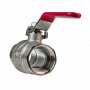 Кран шаровой Kromwell 1 1/4", ВР-НР, красн. рычаг, никель