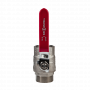 Кран шаровой Kromwell 1 1/4", ВР-НР, красн. рычаг, никель