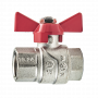 Кран шаровой Kromwell 1/2", ВР, красн. бабочка, никель